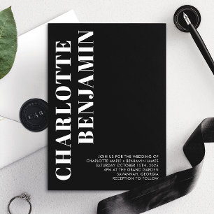 Moderne, feine, weiße und Minimalistische Hochzeit Einladung