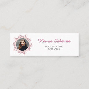 Moderne feminine Abschluss-Silhouette in Rosa mit Mini Visitenkarte