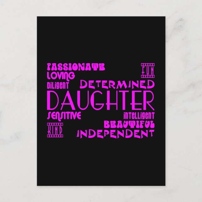 Moderne Feminine Chic & Stylish Daughters Postkarte (Vorderseite)