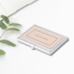 Moderne feminine Chic Textur Blassrosa Schönheit Visitenkarten Etui<br><div class="desc">Moderner eleganter Visitenkartenhalter mit hellrosa Hintergrund und hellgrauem Rahmen. Elegantes und elegantes Design,  ideal für Beauty/Fashion-Beruf oder Berater.</div>