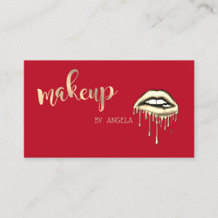 Moderne, feminine, elegante rote, metallische trop visitenkarte