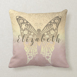 Moderne, feminine, glitzernde Rose Gold Kissen