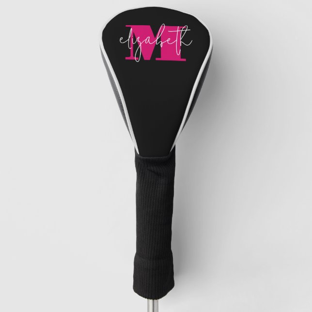 Moderne feminine Monogram kundenspezifisch Golf Headcover (Vorderseite)