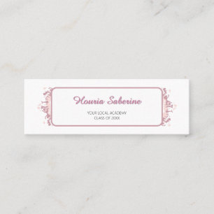 Moderne feminine rosa Abschluss-Silhouette-Rahmen Mini Visitenkarte