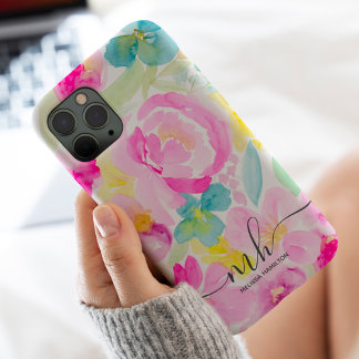 Moderne, feminine, rosa, lose, florale Wasserfarbe