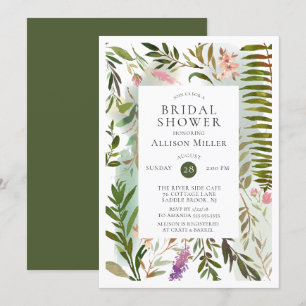 Moderne Fern Greenery Bridal Dusche Einladung