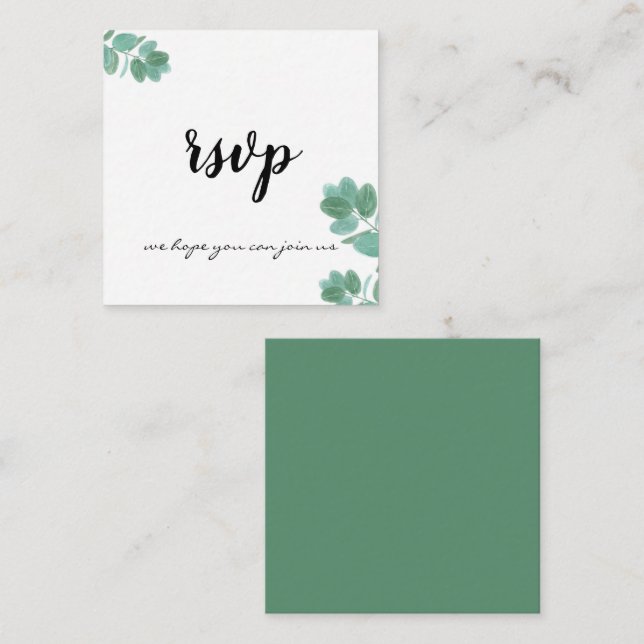 Moderne Fern Trendy Elegante Kalligrafie Botanisch Begleitkarte (Vorne/Hinten)