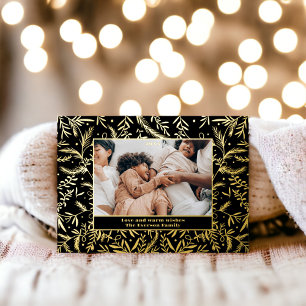 Moderne Feste blühend Weihnachtsfamilie 3 Fotos Folien Feiertagskarte