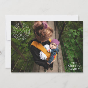 Moderne Festivals Rotes Siegel Fotokarte Feiertagskarte