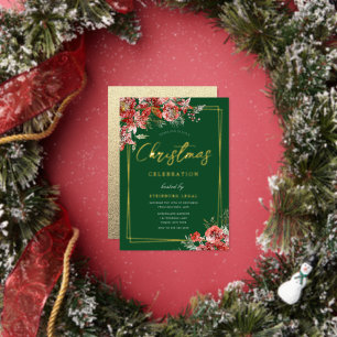 Moderne festliche Firmen-Weihnachtsfeier-Gala Gold Folieneinladung