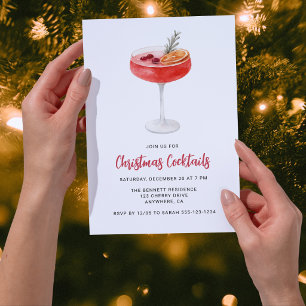 Moderne festliche Getränke Weihnachts-Cocktailpart Einladung