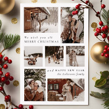 Moderne Festliche sieben Foto Collage Weihnachten
