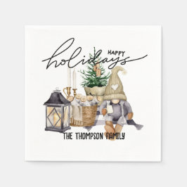 Moderne festliche Wasserfarbe Santa Claus Weiß Serviette