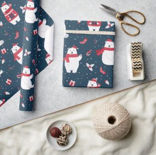 Moderne Festtage Winterpolarbären Geschenkpapier