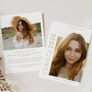 Moderne Fete Gold Class 2025 Foto Abschluss Ankündigung