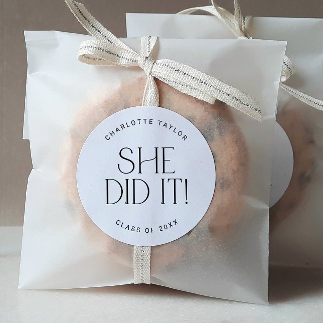 Moderne Fete Minimal sie tat es Abschluss Sticker (Von Creator hochgeladen)