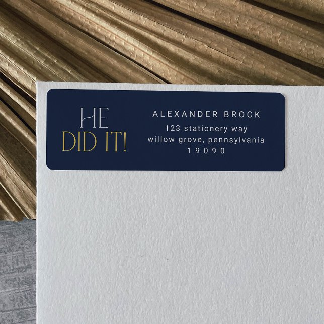 Moderne Fete Navy Gold, er tat es Abschluss Rückke (Von Creator hochgeladen)