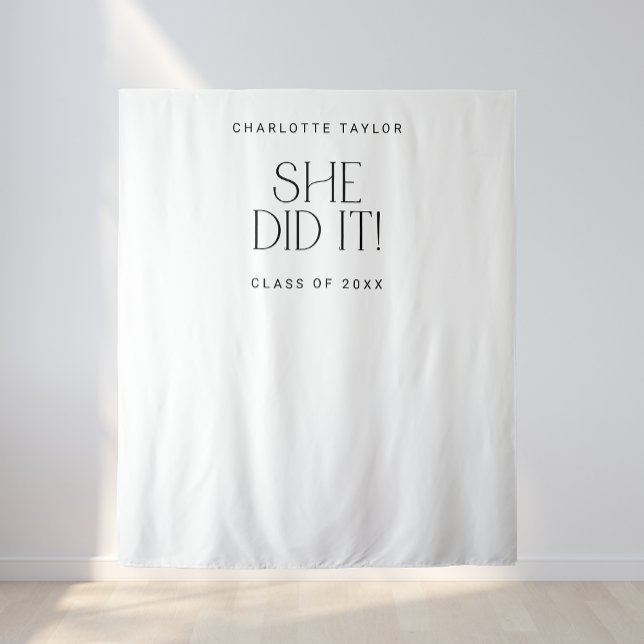 Moderne Fete sie tat es Abschluss Foto Hintergrund Wandteppich (Von Creator hochgeladen)