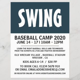 Moderne Fett, Baseball-Camp-Werbeflyer Flyer