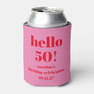 Moderne fett leuchtend rosa rot 50. Geburtstag ind Dosenkühler