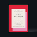 Moderne, fett rosa rote Graduationspartei Einladung<br><div class="desc">Moderne geometrische,  fett rosa rosa Stilfeier Einladung zur Schule und zum Abschluss Jahrgang</div>