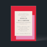 Moderne, fett rosa rote Graduationspartei Einladung<br><div class="desc">Moderne geometrische,  fett rosa rosa Stilfeier Einladung zur Schule und zum Abschluss Jahrgang</div>