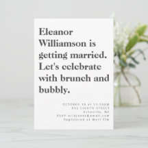 Moderne, fett Schwarz-weiße Typografie Bridal Brun