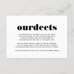 Moderne, fett Schwarz-weiße Zusatzinformationen Un Begleitkarte