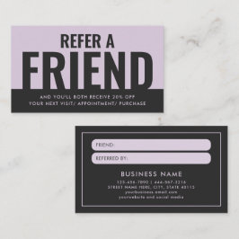 Moderne, fett und einfach Empfehlen eines Freundsc Visitenkarte