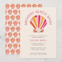 Moderne fette Beach Sommer Muschel Rosa Geburtstag