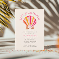 Moderne fette Beach Sommer Muschel Rosa Geburtstag