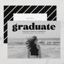 Moderne, fette Black Overlay Foto Graduation Party