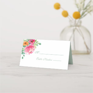 Moderne fette, blass-rosa-orangefarbene Monogramm- Platzkarte