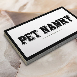 Moderne, fette Border Pet Nanny Business Card Visitenkarte