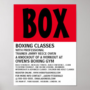 Moderne, fette Boxing-Klassenwerbung Poster