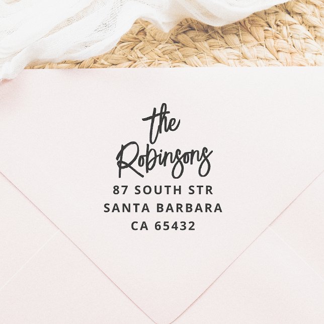 Moderne, fette Buchstaben Familienname und Rücksen Gummistempel (Von Creator hochgeladen)