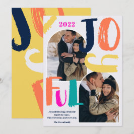 Moderne, fette Drehbuch 2 Fotos Bogen Joystick Wei Feiertagskarte