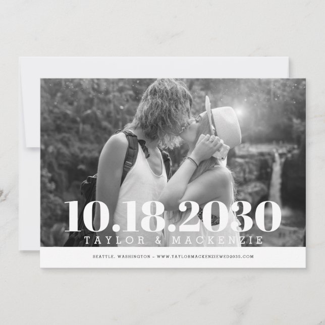 Moderne fette, einfache MinimalWedding Save The Date (Vorderseite)
