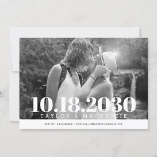 Moderne fette, einfache MinimalWedding Save The Date
