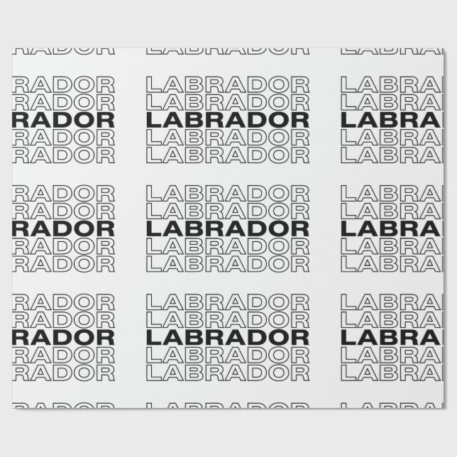 Moderne, fette Labrador-Typografie-Grafik  Geschenkpapier (Flach)