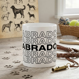 Moderne, fette Labrador-Typografie-Grafik  Kaffeetasse