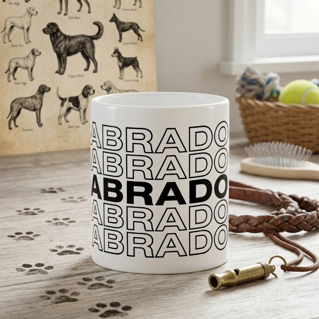Moderne, fette Labrador-Typografie-Grafik  Kaffeetasse (Von Creator hochgeladen)
