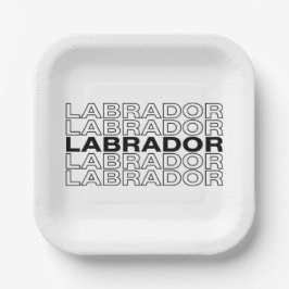 Moderne, fette Labrador-Typografie-Grafik  Pappteller