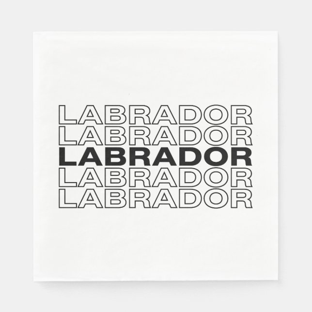 Moderne, fette Labrador-Typografie-Grafik  Serviette (Vorderseite)