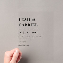 Moderne fette Minimal Foto Monogram Wedding Acryleinladungen