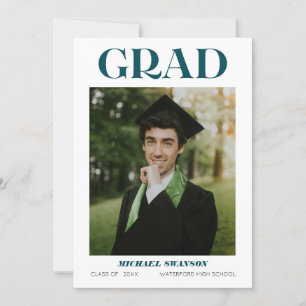 Moderne fette Minimalistische Grad-Ankündigung Grü Einladung