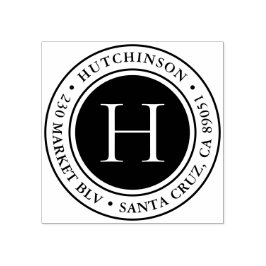 Moderne fette Monogramm-Rücksendeadresse Gummistempel