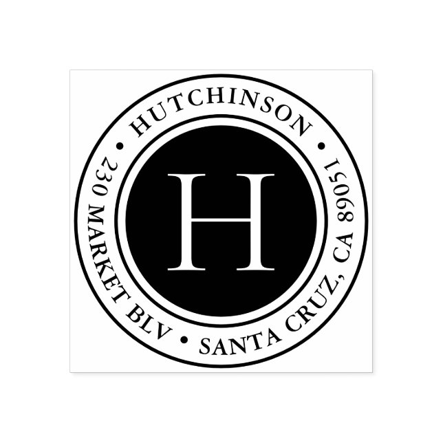 Moderne fette Monogramm-Rücksendeadresse Gummistempel (Prägung)