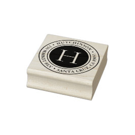 Moderne fette Monogramm-Rücksendeadresse Gummistempel