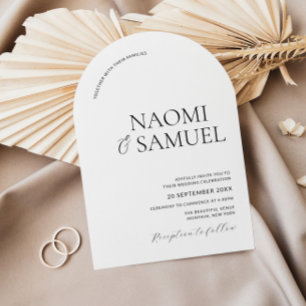 Moderne fette Namen Arch Black & White Wedding Einladung